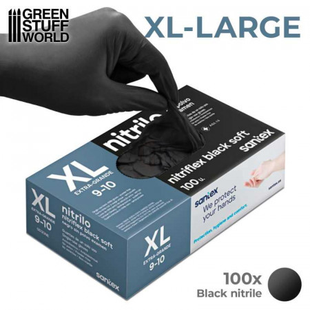 Čierne nitrilové rukavice - Extra veľké